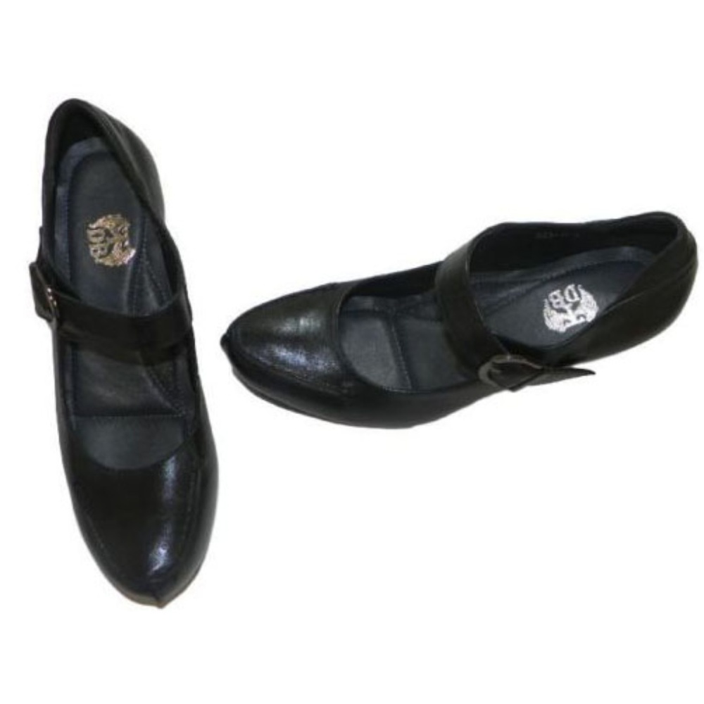 TDB Leather Closed-Toe Women Shoes with Strap